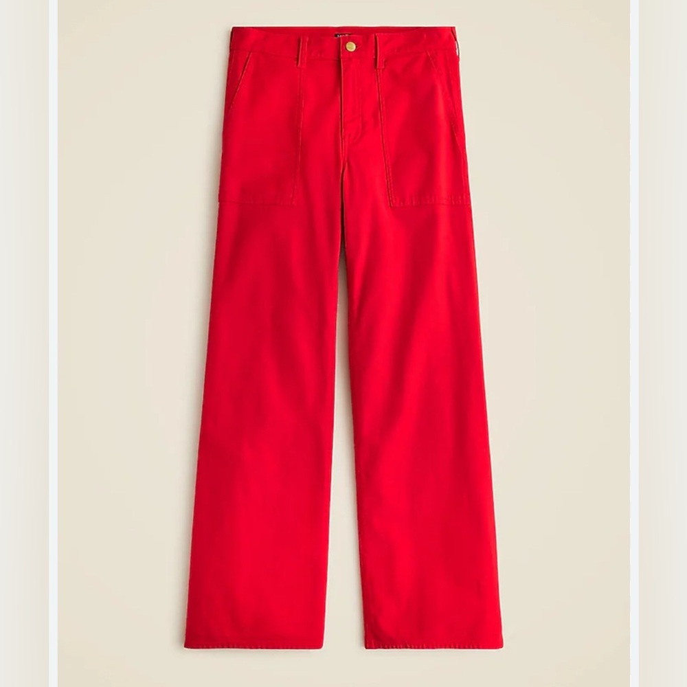 J crew Camp-pocket wide-leg pant women’s size 28 in candy apple red